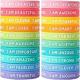 CYCLUSIVE 20 Pieces Students Inspirational Wristbands Rubber Bracelets Fun Motivational Wristbands for Kids Students Back to School Gifts