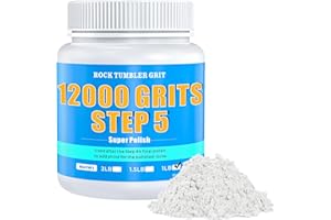 KOMESTONE Rock Tumbler Polish - 12000 Grit Aluminum Oxide for Final Finish, Step 5 Polishing Grit for Rocks, Gems, Glass & Jewelry Making - Ultra-Premium Refill, 1 Lb