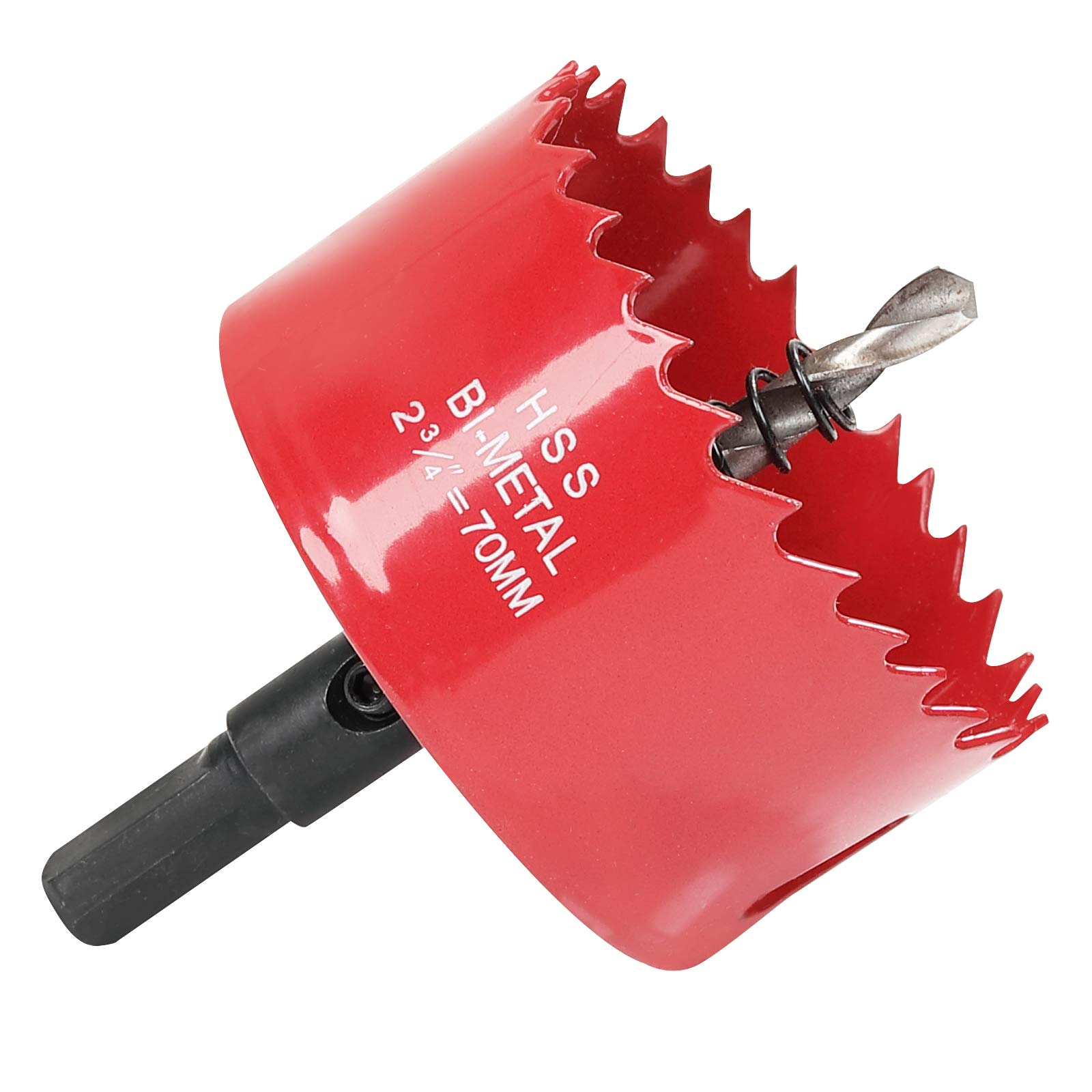 Hole Saw 70 mm, 30 mm Bi-Metal Cutting Depth HSS M 42 Hole Cutter for Cutting Plastic, Drywall, Plasterboard and Soft Metal Sheet