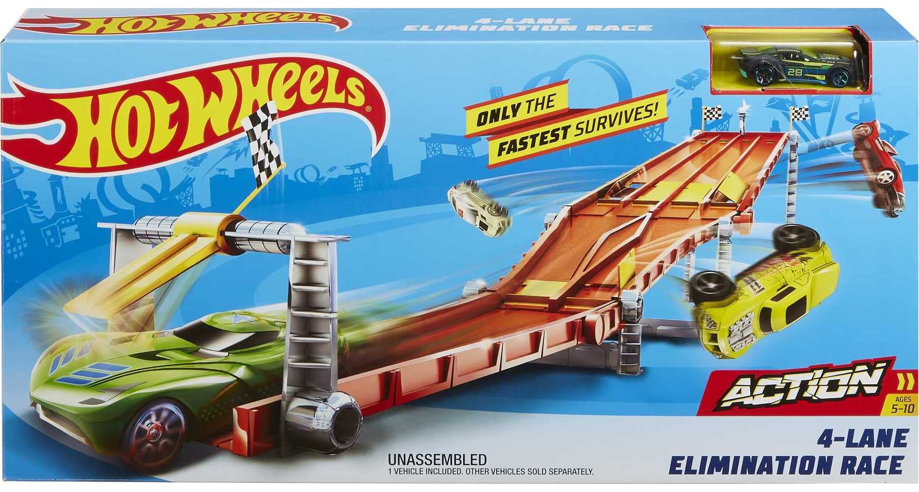 Hot Wheels 4-Lane Elimination Race Track Set