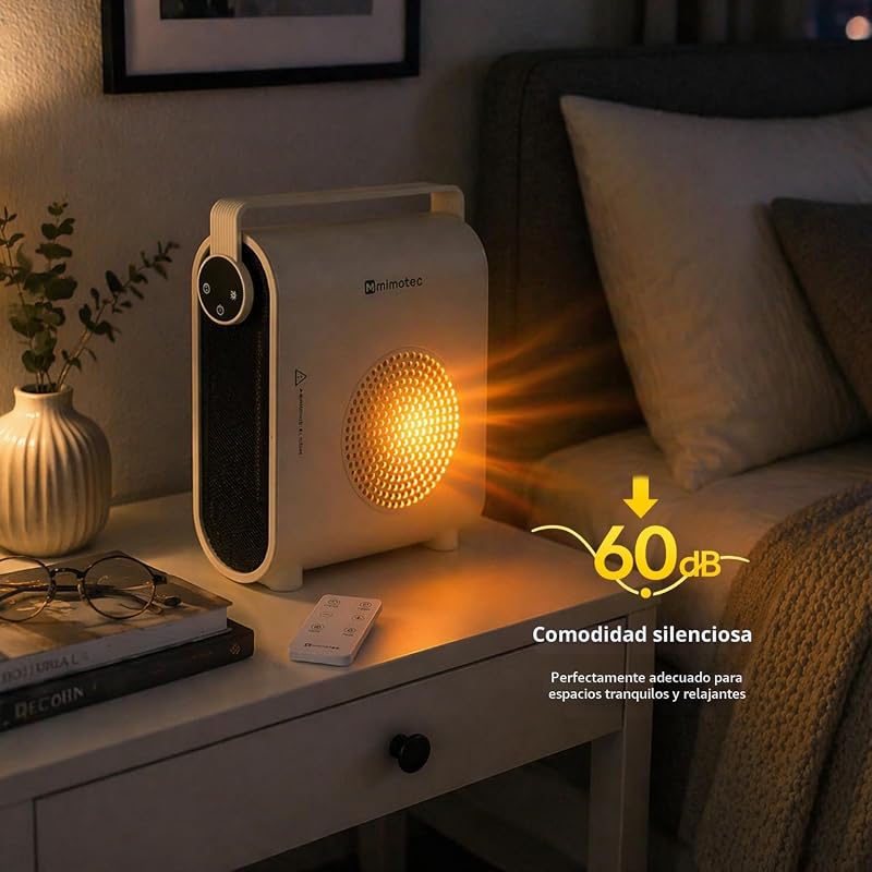 - Aquecedor elétrico cerâmico White Hearth 2000W, silencioso <60 dB, com comando remoto, proteção contra sobreaquecimento, aquecedor portátil interior