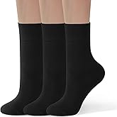 ANDERE ARTE Womens Viscose Bamboo Crew Socks Casual Calf Dress Socks Soft Above Ankle Sock 3-5 Pairs