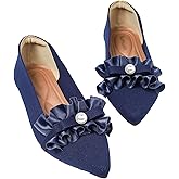Semwiss Pointed Toe Flats for Women Dressy Ballet Flats Comfortable Shoes for Work Business Casual with Pearl