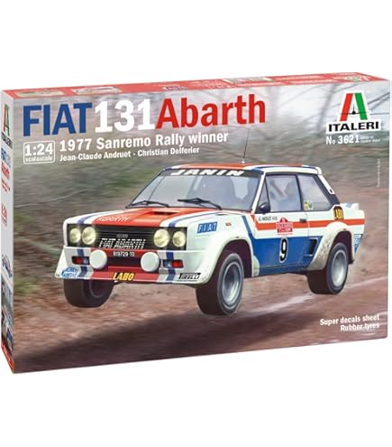 Amazon.com: Italeri 3667 1:24 Fiat 131 Abarth Rally OLIO Fiat