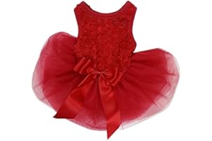 Kirei Sui Rosettes Dog Dress M Red