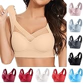Zen Chic Bras for Older Women Seamless Wireless Posture Corrector Push Up Anti Sagging Full Coverage Ice Silk Bra for Senior