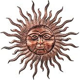 VEWOGARDEN Sun Wall Decor Large Outdoor Metal Wall Art, 29 in | with Built-in Keyhole Hanger, Easy to Assemble, Weather Resistant, for Outside Patio Garden Fence Indoor Home