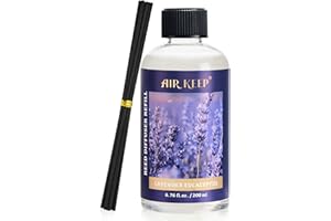 Airkeep Reed Diffuser Oil Refill with Diffuser Sticks, 6.76 Fl Oz(200ml) Lavender Eucalyptus Cotton Scented Oils, Aroma Therapy, Home Fragrance & Air Freshener, Office Décor, Decoration