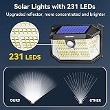 TECKNET Outdoor Solar Light 231 LED 3 Modes Motion Sensor 300° Wide view 2