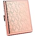 Goshentech Retro Metal case,Plated Rose Gold,20 Capacity, for Men and Women (Rose Gold,100mm King Size)