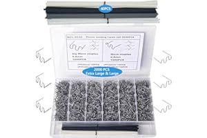 KingMiKi Newly Upgraded Extra Large Wave Plastic Welder Staples, Plastic Welding Staples 2000PCS Hot Staples & 40PCS Plastic Welding Rods, Hot Stapler Plastic Repair Kit Plastic Weld Kit Welder Tool