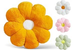 Ailive 17.7In Cute Yellow Daisy Flower Shaped Kids Throw Pillow Flower Throw Pillow Floor Pillow Cushion Sunflower Pillow Decorative Pillow for Kids Teens Tweens Girls