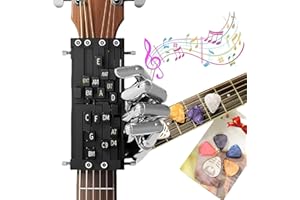 MANUTOX Guitar Chord Presser, Guitar Aid Chords Trainer, Guitar Assisted Tool Chord Learning System with Guitar Char, Guitar Starter Practice Tool for Beginners (1 set +Guitar Pick)