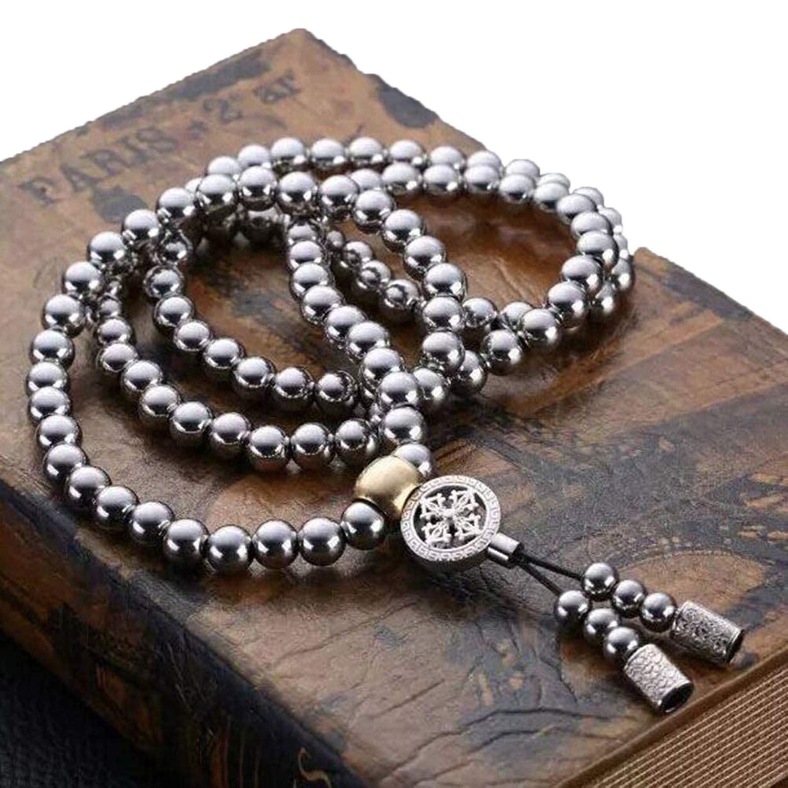 Outdoor Self Defense Chain Full Steel Martial Arts 108 Buddha Beads