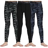 3 Pack Boys Youth Football Compression Pants Running Baseball Sports Leggings Athletic Tights Baselayer for Kids