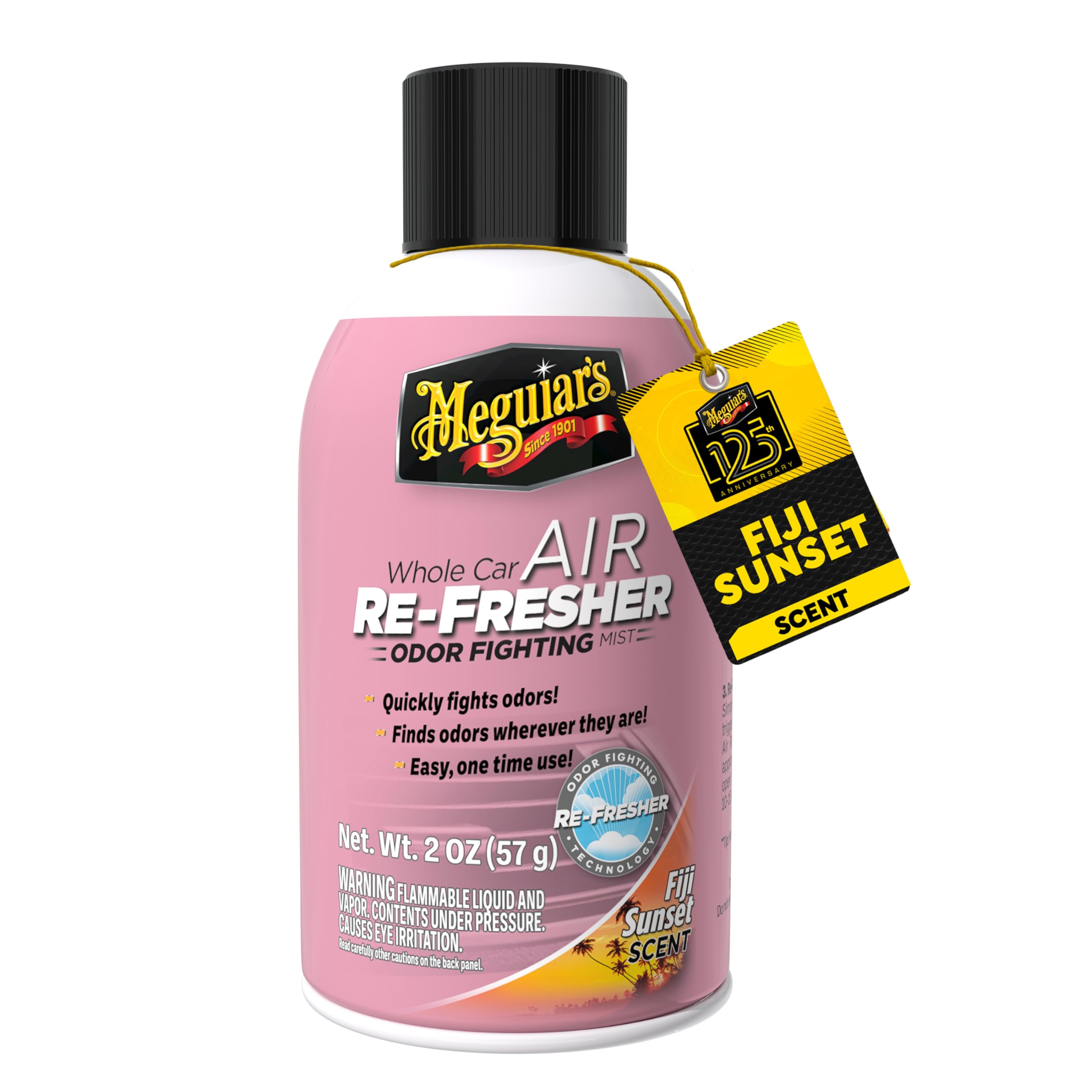 Meguiar's Whole Car Air Re-Fresher,Odor Fighting Mist, Fights Off Strong Vehicle Odors,Air Freshener,Fiji Sunset Scent, 2 Oz Aerosol Canister