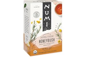 Numi Organic Honeybush Tea, 18 Tea Bags, Sweet South African Herbal Tea, Caffeine Free (Packaging May Vary)