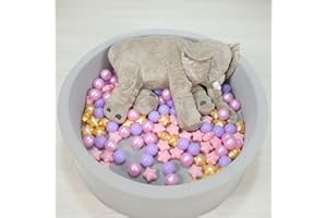 TRENDPLAY Ball Pit Balls 100 200 Plastic Balls Stars Ball for Toddlers Babies Kids- Bulk Pack Different Shape Balls for Ball Pit Playrooms Indoor Outdoor, Non Toxic No Smell Balls (Ship from USA)