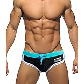 MIZOK Men's Quick Dry Swim Briefs Bikini Swimsuit Board Shorts with Adjustable Drawstring