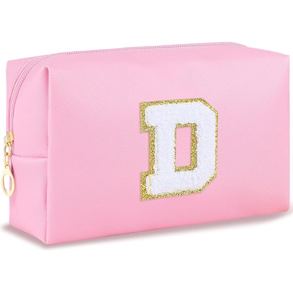 Initial Preppy Trousse de maquillage de voyage pour femme - Grande