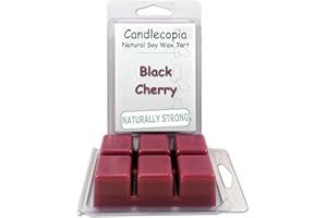 Candlecopia Black Cherry Strongly Scented Hand Poured Vegan Wax Melts, 12 Scented Wax Cubes, 6.4 Ounces in 2 x 6-Packs