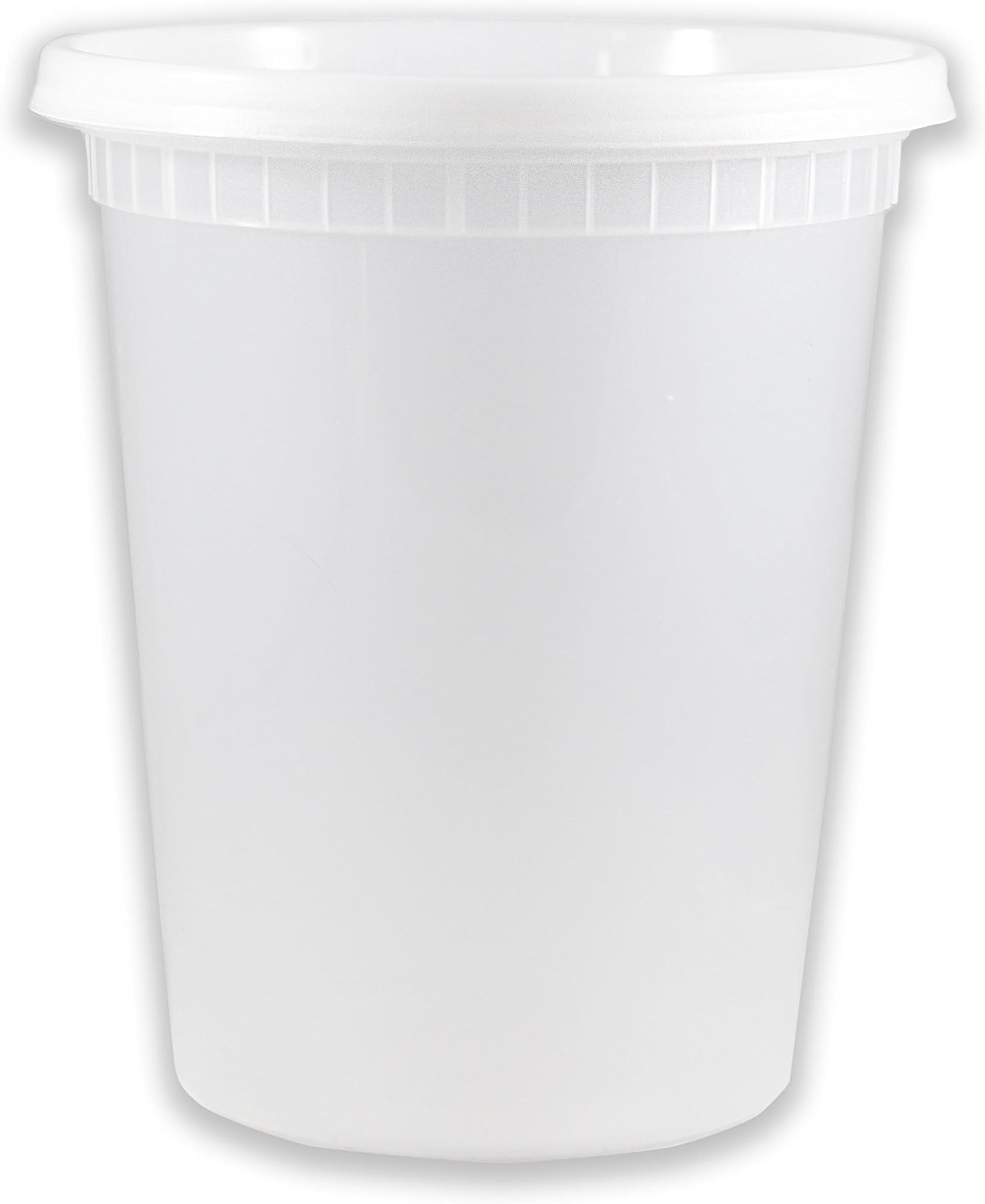 EDI 50 Sets Plastic Food Storage Plastic Containers with Lids (32 OZ)