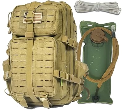 Amazon Co Jp Gearrific タクティカルバックパック ハイドレーションブラダー パラコードコンボ付き 40l ミリタリーリュックサック Molleバグアウトバッグ 釣り キャンプ サバイバル用 Sports