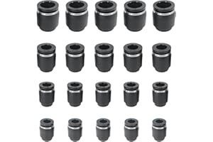 Jienk 20PCS Pneumatic Cap Style Plug Fitting, Push-to-Connect Fitting Plug for 1/4 5/16 3/8 1/2 Tube Air Line Fittings