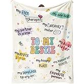 Flpoxzd Best Friend Birthday Gifts for Women, Bestie Gift for Women, Best Friends Blanket, Gifts for Best Friend Woman, Friendship Present for Woman, Yellow Throw Besties Blanket 60”x50” Inches