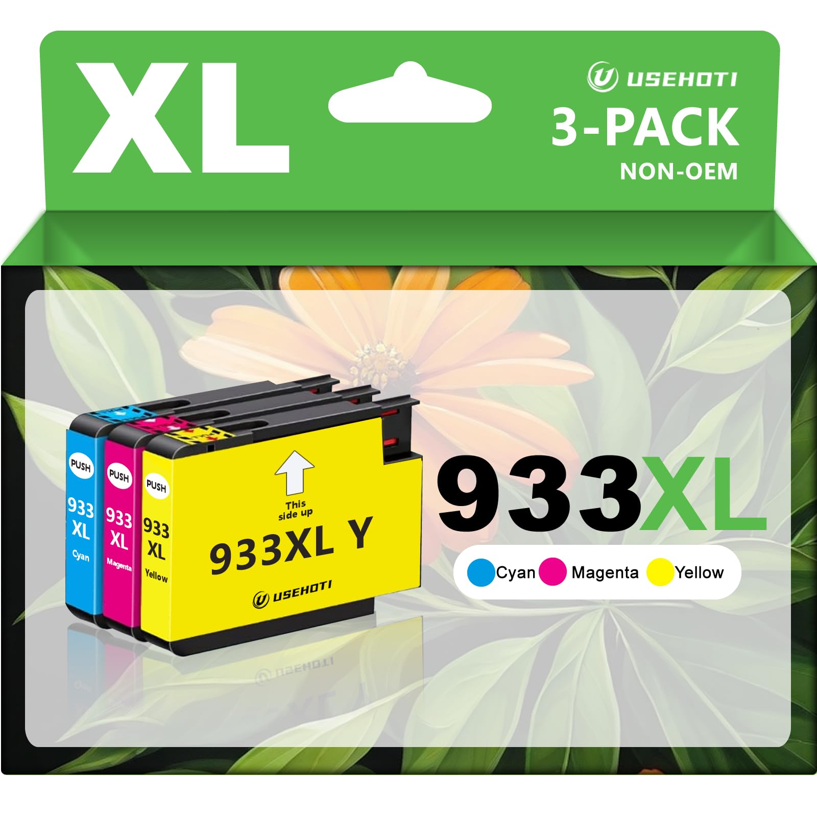 Photo 1 of USEHOTI 933XL Compatible for HP 933 Ink Cartridges Combo Pack Work with HP OfficeJet 6100 6600 6700 7110 7612 7610 7510 Printer (Cyan, Magenta, Yellow, 3 Pack)