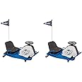 Razor High Torque Motorized Outdoor Drifting Crazy Cart Ride with Drift Bar, Smooth Wheels, and Rechargeable Battery, Blue (2 Pack)