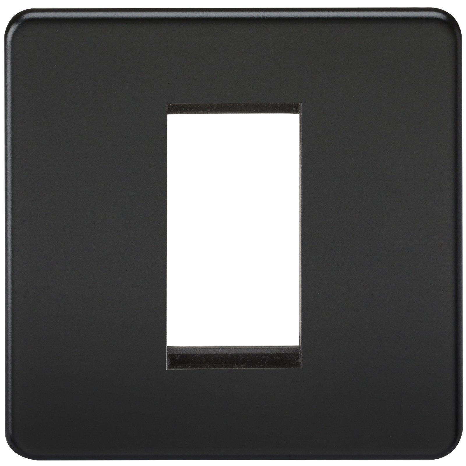 Knightsbridge SF1GMB Screwless 1G Modular Faceplate, 230 V, Matt Black