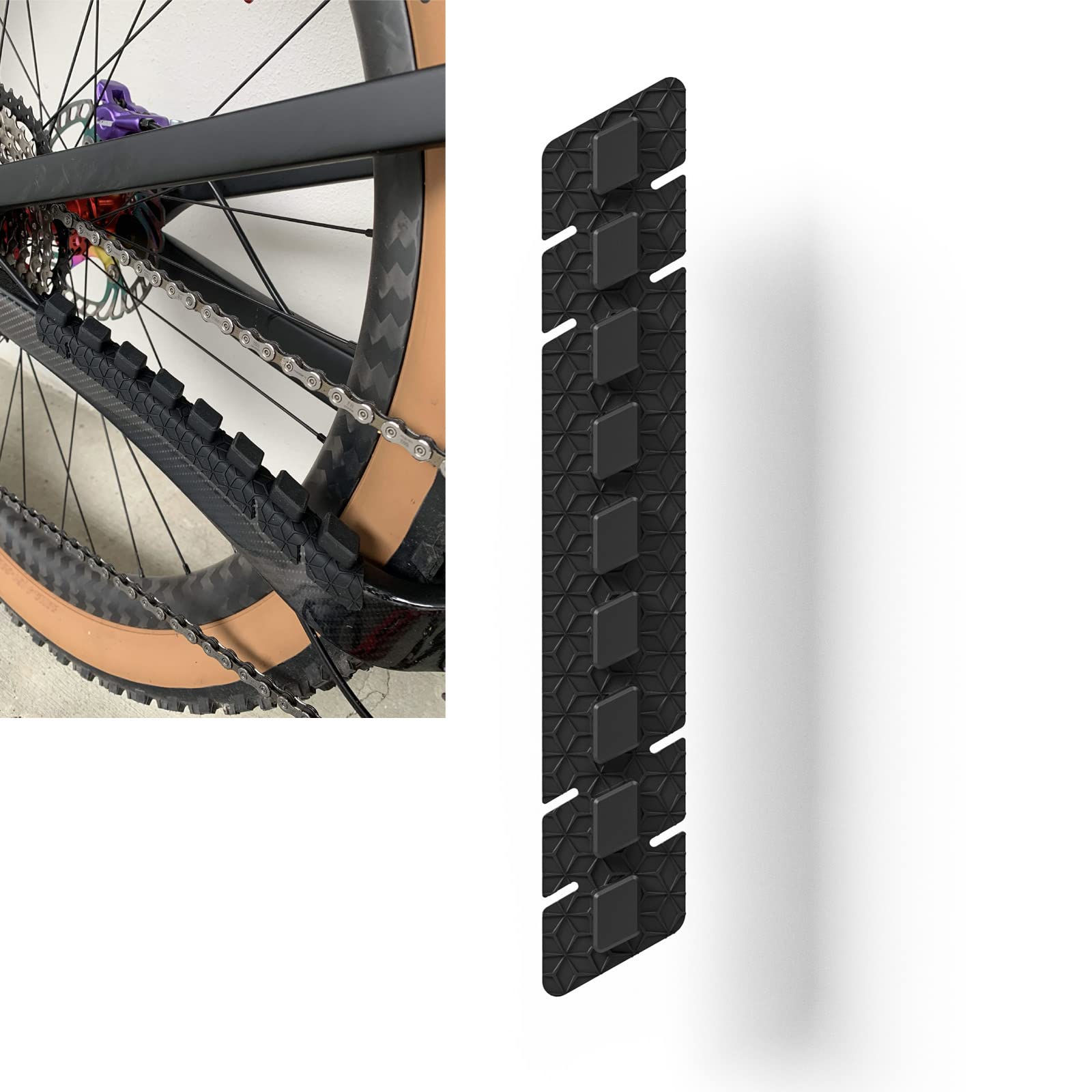 ENLEE Mountain Bike Chainstay Protector, MTB Silicone Chain Stay Frame Guard, Road Bicycle Chain Pad - Protect Your Bike Frame from Scratch by Chain (Black 4)