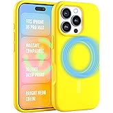 FELONY CASE for Apple iPhone 16 Pro Max Case - MagSafe Phone Case, Liquid Silicone, Vibrant Neon Color with Anti-Scratch Microfiber Lining, Non-Slip Grip & 360° Shockproof Protection (Yellow)