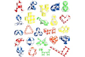 Ganowo 24 Pack Fidget Snake Cube, Mini Twist Puzzle Party Bag Fillers Bulk Toys for Kids Teens Birthday Stocking Stuffers Party Favors Supplies Goodie Bags Fillers, Random Colors