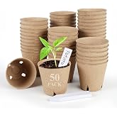 HXSEMAYIG 50PCS Peat Pots, 3.15Inch Seed Starting Pots with Drainage Holes Round Nursery Pot, Garden Germination Nursery Pot Bonus 20 Plant Labels