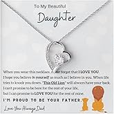 Momavo Jewelry Father Daughter Necklace - Forever Love, Proud to Be Your Father - Christmas Birthday Gift From Dad