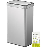 EKO 21 Gallon Touchless Motion Sensor Kitchen Trash Can, Stainless Steel | 80L| Stainless Steel | Soft-Close | Fingerprint-Resistant | Bucket-Free Interior |Automatic Garbage Can| Recycling Bin