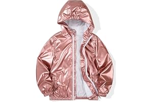 JOYSON Girls Rain Jacket Lightweight Windbreaker Jacket Kids Waterproof Outerwear Raincoat with Hood