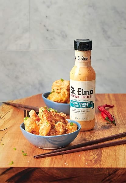 ST. ELMO CREAMY THAI CHILI, GREAT SAUCE FOR SEAFOOD, SANDWICHES, AND MORE