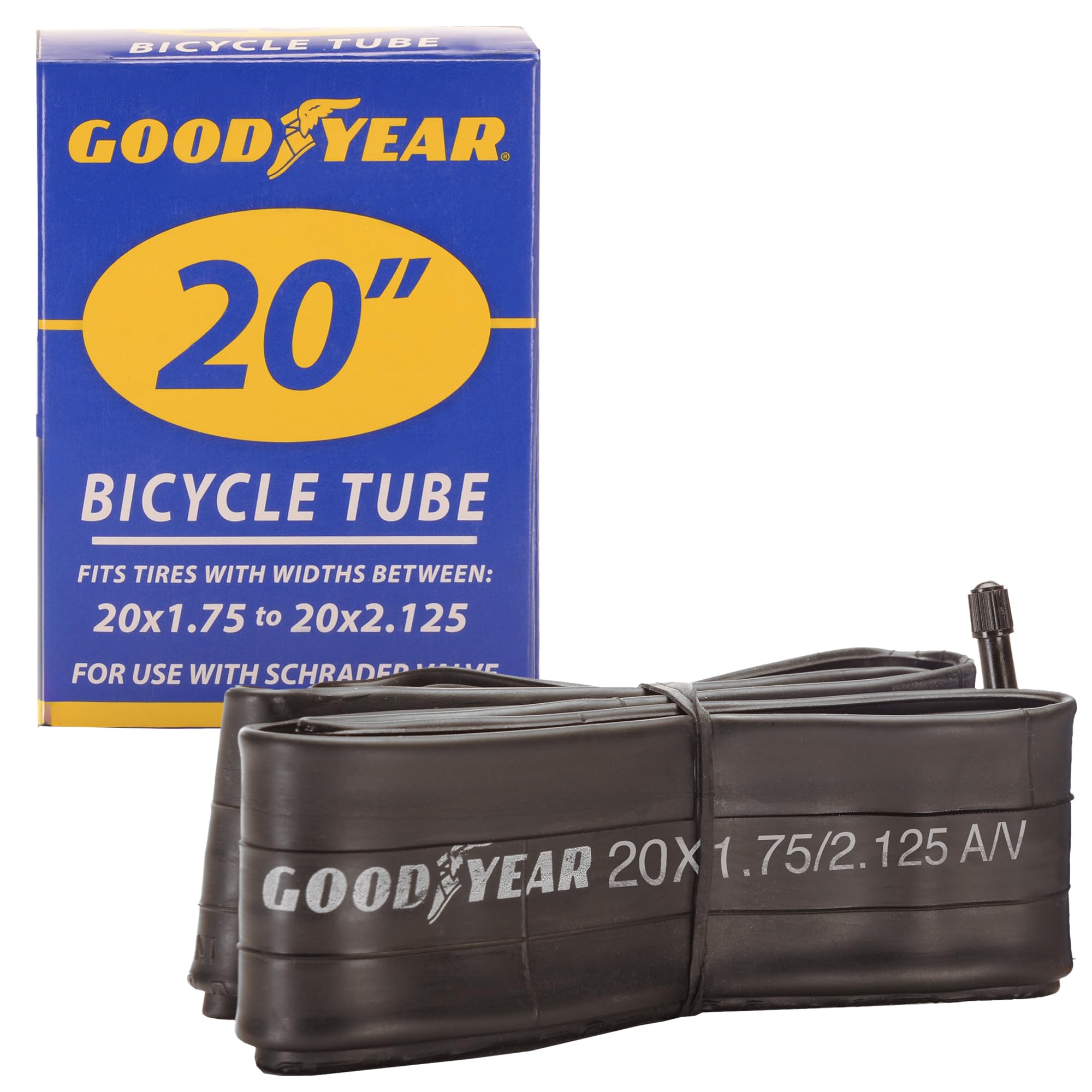 Photo 1 of ****2 PACK****Goodyear Bicycle Tube, 20 X 1.75/2.125 - 20-inch Bike Tube with Butyl Rubber - Dependable Mountain Bike Tubes for Premium Cycling - 20 X 1.75/2.125
