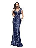 Womens Sequined Long Evening Gown Glamous