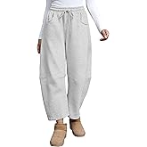 Yeokou Womens Fleece Lined Sweatpants Barrel Leg High Waist Winter Joggers Cozy Home Travel Lounge Pants with Pockets