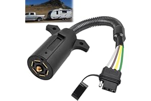 maierke 7 Pin to 4 Pin Trailer Adapter 7 Way Blade to 4 Way Flat Trailer Light Connector Adapter,Single-Function 7 Way to 4 Way Trailer for RV Truck