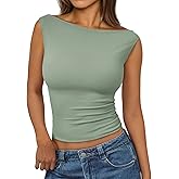 AUTOMET Womens Going Out Tank Tops Sleeveless Summer 2026 Trendy Cute Shirts Boat Neck Basic Y2K Fashion Outfits Clothes