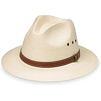 Panama Jack Straw Safari Hat - Vegan Leather Band Matte Toyo