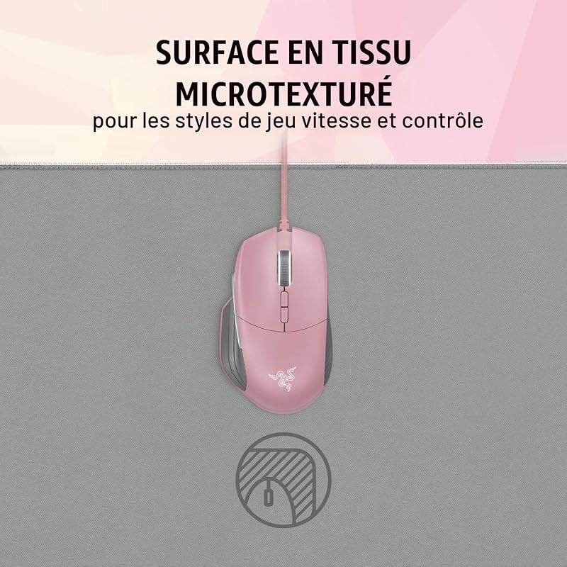 Goliathus Extended Chroma - Tapis de Souris Gaming XXL Extra Large et Doux avec éclairage RGB (Support de câble, Surface en Tissu, Bord matelassé) Quartz Rose