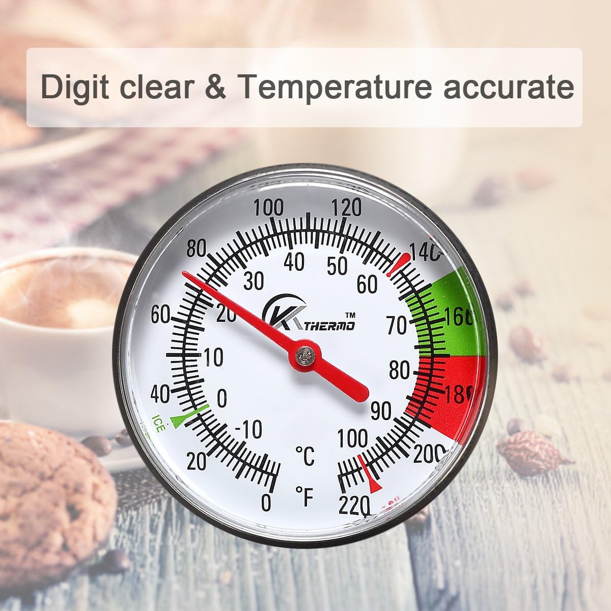 KT THERMO Instand Read 2-Inch Dial Thermometer,Best For The Coffee Drinks,Chocolate Milk Foam: Home & Kitchen