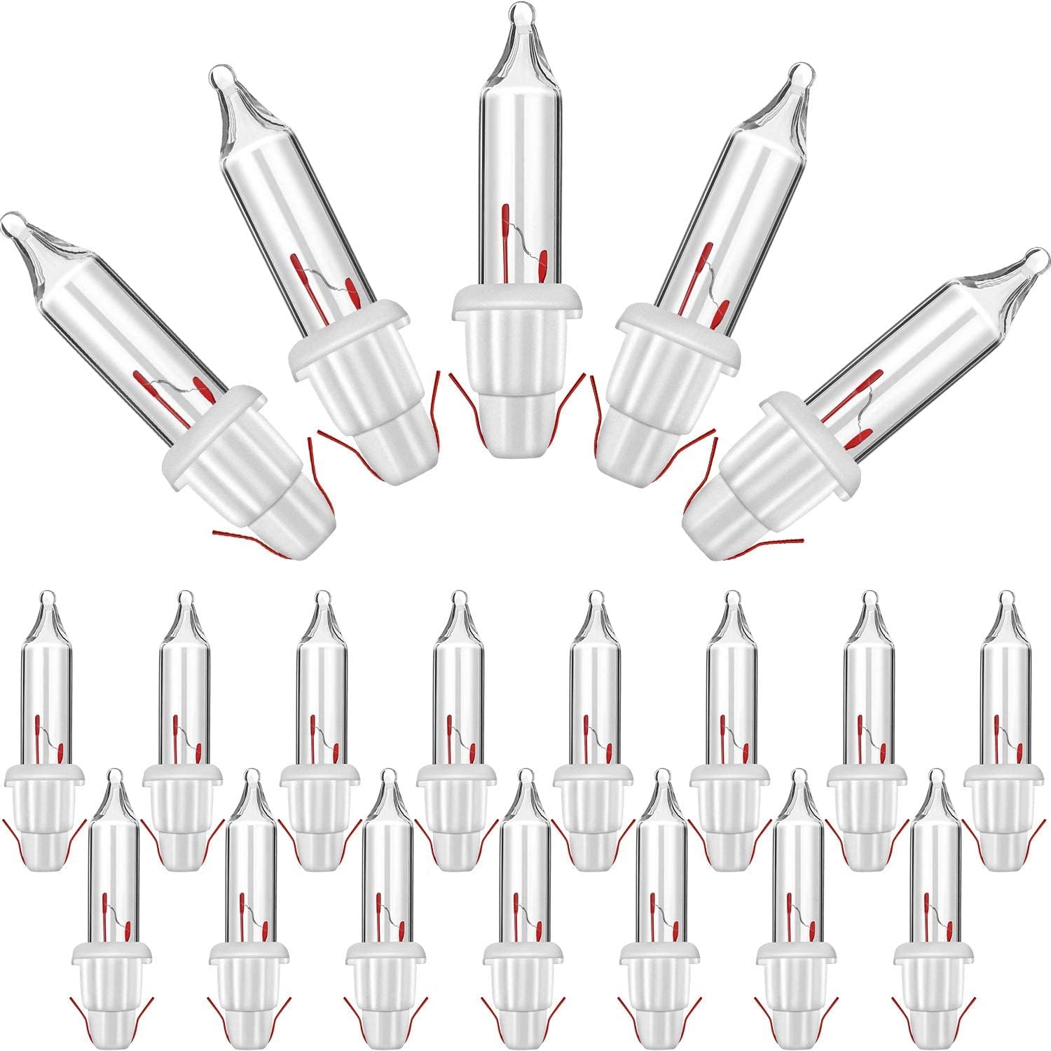 String Lights - Mudder 60Count 2.5V Christmas 50/100/150/200 Count Mini Incandescent Wire String Lights Replacement Bulbs Indoor/Outdoor Christmas Lights Decor for Home Xmas Tree (White Base with Warm White Bulb)