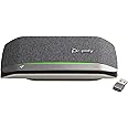 Poly - Sync 20+ Bluetooth Speakerphone (Plantronics) - Personal Portable Speakerphone - USB-C Bluetooth Adapter - Connect to Your PC/Mac/Cell Phone - Works with Teams, Zoom & More,Black